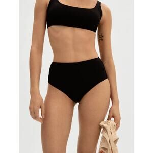 Everlane Womens The High-Rise Hipster Bikini Bottom XL Swimwear Black NWT
